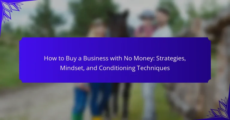 How to Buy a Business with No Money: Strategies, Mindset, and Conditioning Techniques