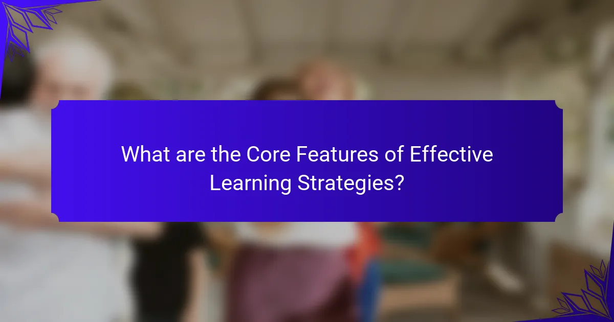 What are the Core Features of Effective Learning Strategies?