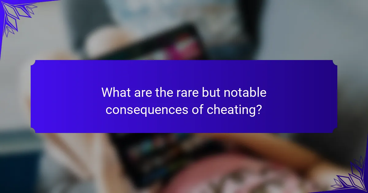 What are the rare but notable consequences of cheating?