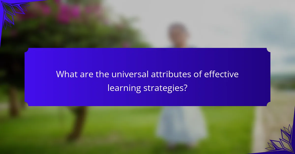 What are the universal attributes of effective learning strategies?