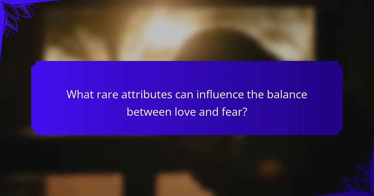 What rare attributes can influence the balance between love and fear?