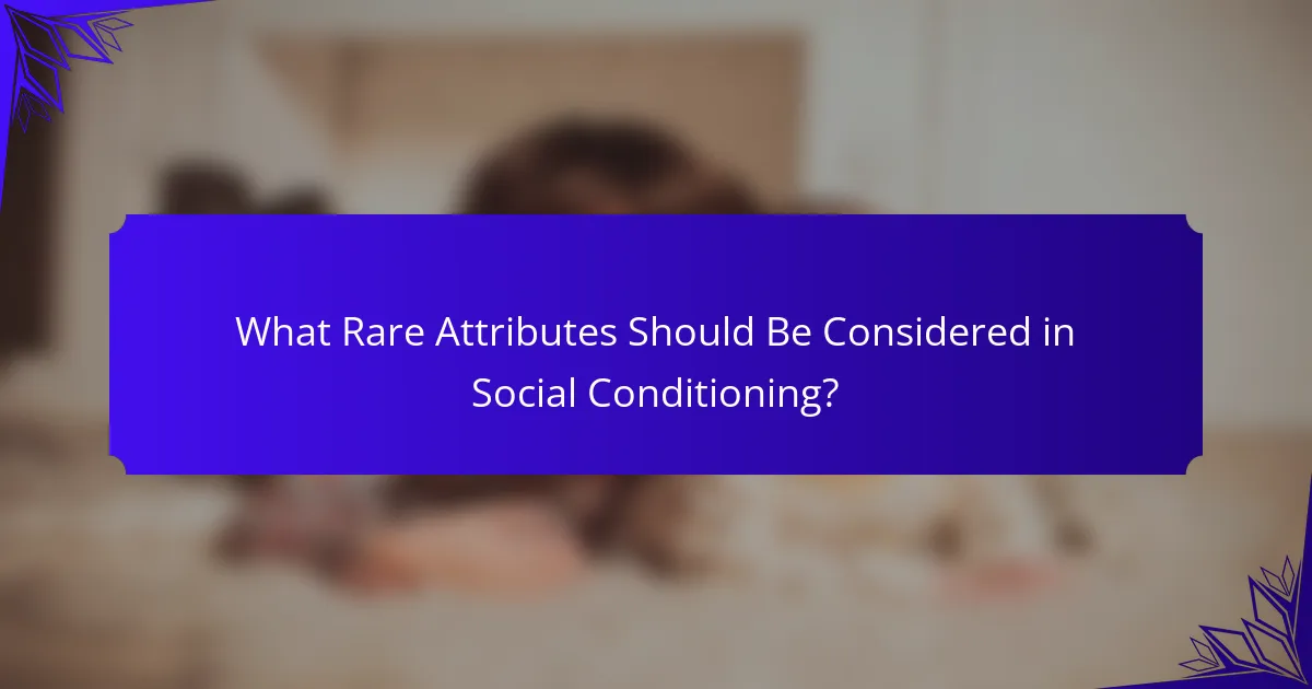 What Rare Attributes Should Be Considered in Social Conditioning?
