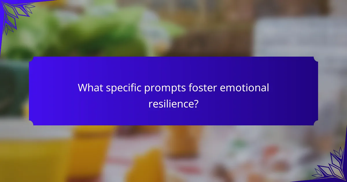 What specific prompts foster emotional resilience?