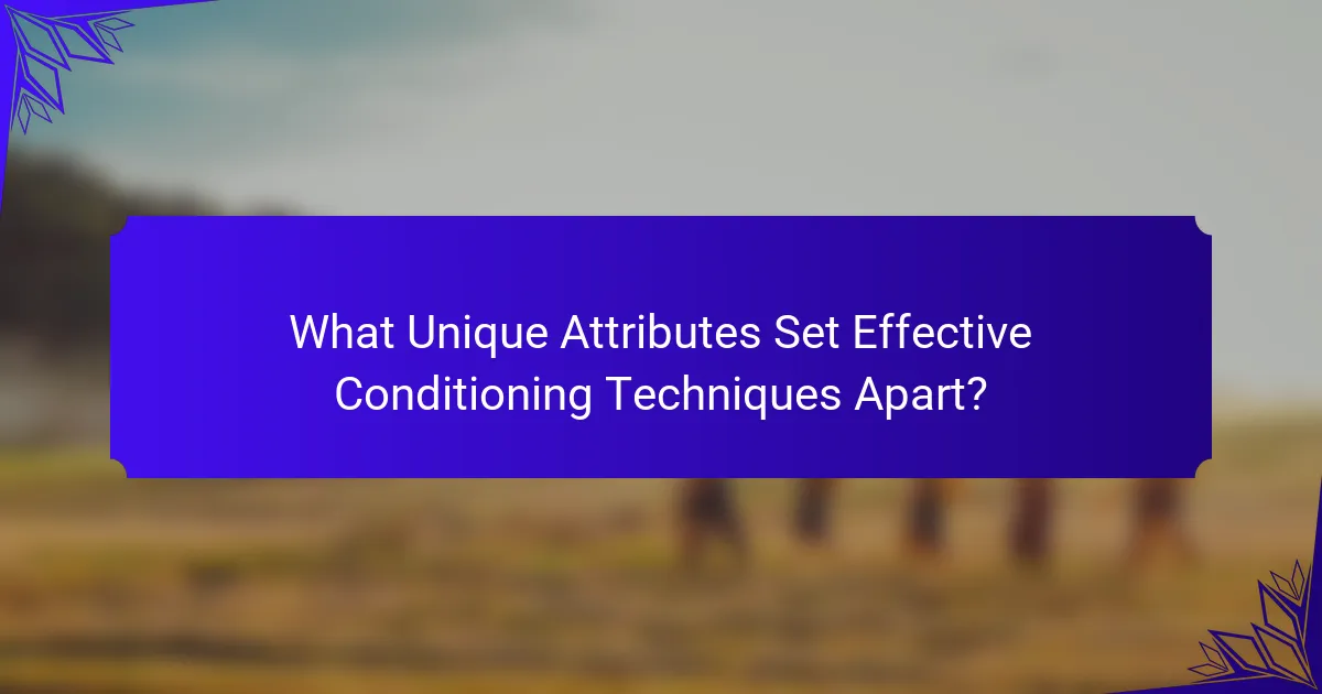 What Unique Attributes Set Effective Conditioning Techniques Apart?