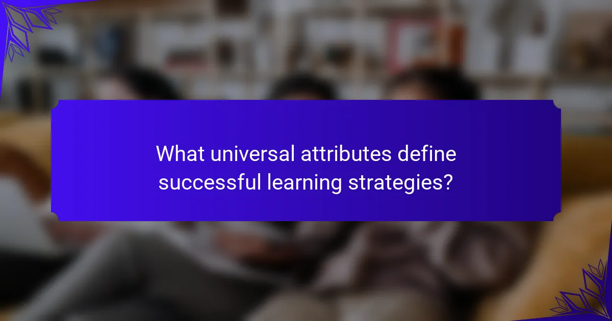 What universal attributes define successful learning strategies?
